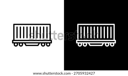 Freight Train White Icon Set Design