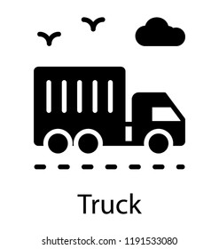 Freight transport for logistics delivery, shipping truck icon vector 