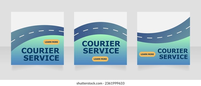 Plantilla de diseño de banners web del servicio de transporte de mercancías. Volante vectorial con espacio de texto. Cartel publicitario con espacio de copia personalizado. Afiche imprimible para publicidad. Fuentes Verdana, Tahoma utilizadas