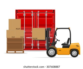 Ilustración vectorial de concepto de transporte de carga aislada sobre fondo blanco