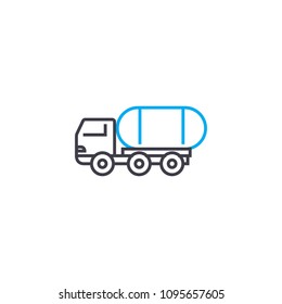 Freight transportation linear icon concept. Freight transportation line vector sign, symbol, illustration.