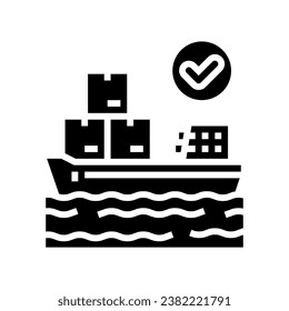 vector de icono glifh del gestor de logística de transporte de carga. signo del gestor de logística de transporte de mercancías. ilustración de símbolo aislado