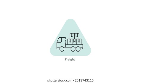 Freight Transportation Vector Icon for Logistics and Cargo Services