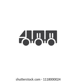 Freight trolleys with loaded baggage vector icon. filled flat sign for mobile concept and web design. Airport baggage carrier car simple solid icon. Symbol, logo illustration. Pixel perfect vector 