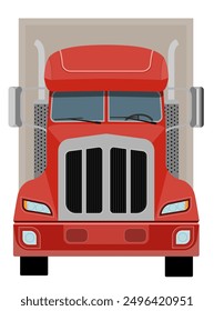 freight truck car delivery cargo vector illustration flat style isolated on white background