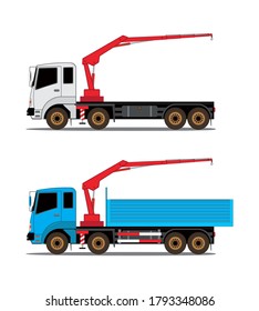 camión de carga con grúa en vector