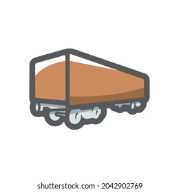 Icono de vector simple camión de carga Ilustración de dibujos animados