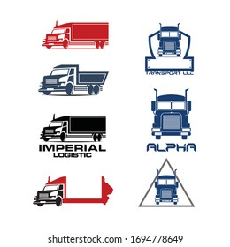 freight trucks between logo vector designs