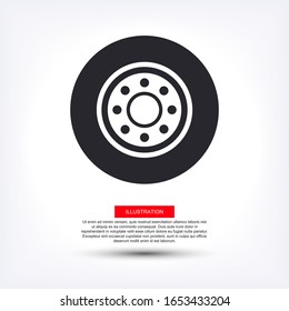 freight tyre - wheel car Icon Vector EPS 10 