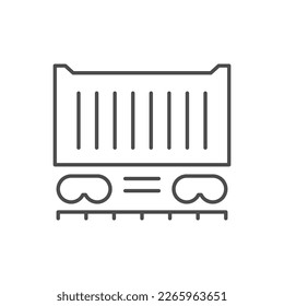 Freight wagon line outline icon