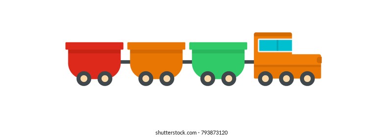 Freight wagons icon. Flat illustration of freight wagons vector icon for web.