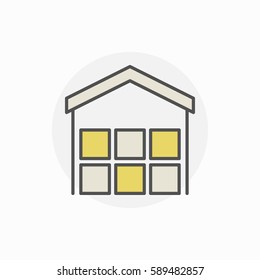 Freight warehouse icon - vector colorful creative symbol or design element