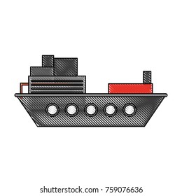 Freigther ship boat icon vector illustration graphic design
