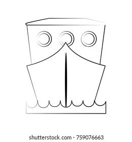 Freigther ship boat icon vector illustration graphic design