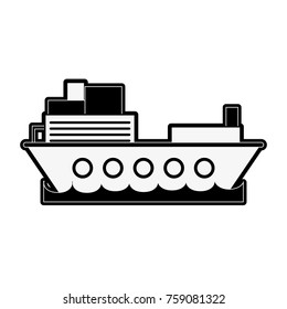 Freigther ship boat icon vector illustration graphic design