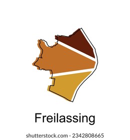 Freilassing City of German map vector illustration, vector template with outline graphic sketch style isolated on white background
