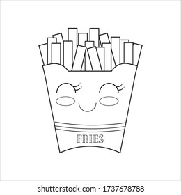 Freis vector on white background vector illustration. Very cute and tasty suit for logo, T-Shirts, book cover or coloring book.