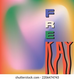 Diseño tipográfico de diseño de gradiente mixto Frekay diseño de gradiente de impresión