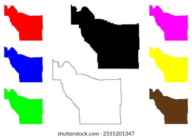 Fremont County, State of Wyoming (U.S. county, United States of America, US) map vector illustration, scribble sketch Fremont map