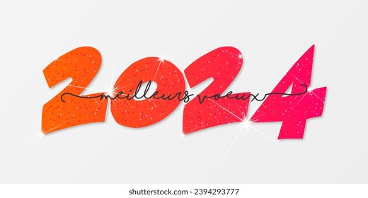 french 2024 - happy new year - best wishes 2024 background