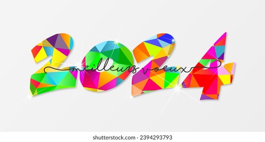 french 2024 - happy new year - best wishes 2024 background