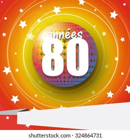 french "80s years" tilted yellow