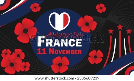 French Armistice Day vector banner design. Happy Armistice Day France modern minimal graphic poster illustration.
