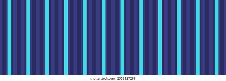 French background seamless textile, messy texture vertical stripe. Individuality pattern fabric vector lines in blue and cyan colors palette.