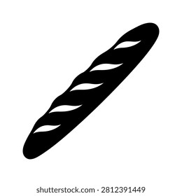 French Baguette Bread Silhouette Vector Illustration