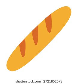 Ícone vetor de pão baguete francês para design de padaria.