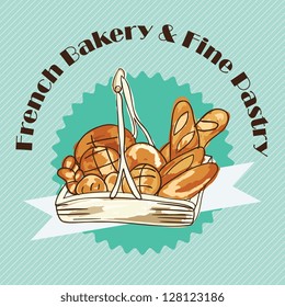 French bakery & fine pastry. Vector illustration