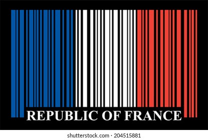 French barcode flag, vector