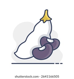 French bean isolated design vector icon. Vegetable sign. Graph symbol for food and drinks web site, apps design, mobile apps and print media, logo, UI