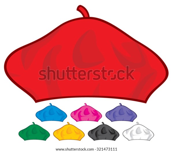 French Beret Collection Painter Hat Stock Vector (Royalty Free) 321473111