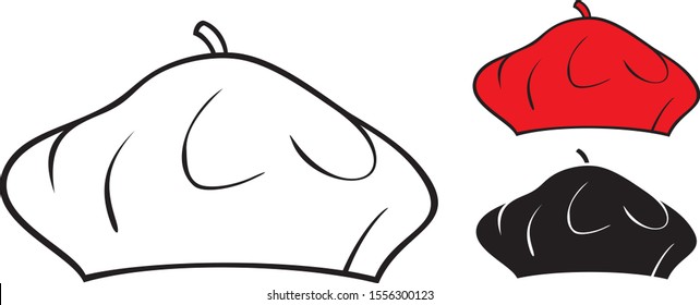french beret vector illustration (painter hat)