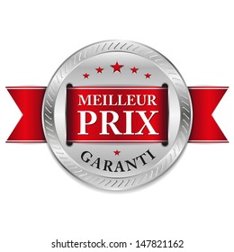 French best price guarantee button in red