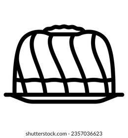 French biscuit line icon, french food concept, cookies vector sign on white background, biscuit outline style for mobile concept and web design. Vector graphics
