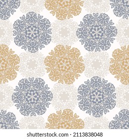  French blue floral linen seamless pattern with 2 tone country cottage style botanical motif. Simple vintage rustic fabric textile effect. Primitive modern shabby chic design.