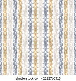 French blue geometric linen seamless pattern. Tonal farmhouse cottage style abstract grid background. Simple vintage rustic fabric textile effect. Primitive modern shabby chic kitchen cloth design.