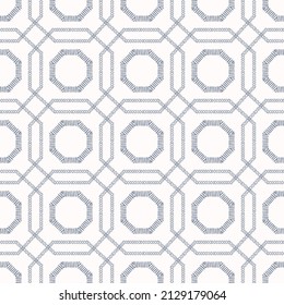 French blue geometric linen seamless pattern. Tonal farmhouse cottage style abstract grid background. Simple vintage rustic fabric textile effect. Primitive modern shabby chic kitchen cloth design.