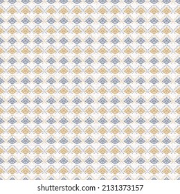 French blue geometric linen seamless pattern. Tonal farmhouse cottage style abstract grid background. Simple vintage rustic fabric textile effect. Primitive modern shabby chic kitchen cloth design.