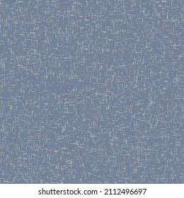 French blue irregular mottled linen seamless pattern. Tonal country cottage style abstract speckled background. Simple vintage rustic fabric textile effect. Primitive texture shabby chic cloth