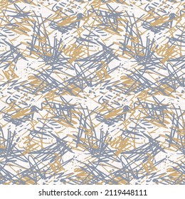 French blue irregular mottled linen seamless pattern. Tonal country cottage style abstract speckled background. Simple vintage rustic fabric textile effect. Primitive texture shabby chic cloth.