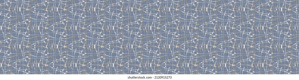French blue irregular mottled linen seamless pattern. Tonal country cottage style abstract speckled background. Simple vintage rustic fabric textile effect. Primitive texture shabby chic cloth