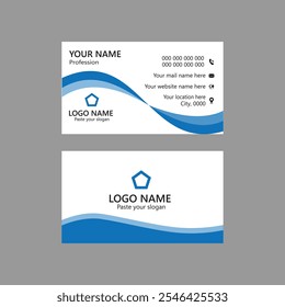 French Blue and White Color Business Card Design for a Stylish and Crisp Look