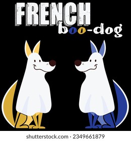 French boo-dog halloween t-shirt design