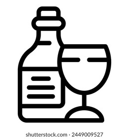 French bottle wine icon outline vector. Travel art gallery. Nation culture