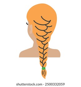 French braid icon clipart avatar logtotype isolated vector illustration