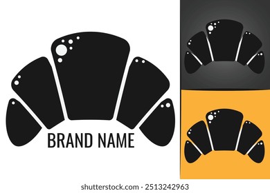 Logotipo de croissant de pan francés. Logotipo de la panadería. Logo de pan francés Croissant food