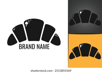 French bread croissant logo. Bakery shop logotype. French bun Croissant food logo